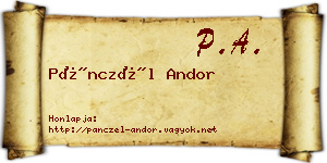 Pánczél Andor névjegykártya