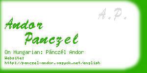 andor panczel business card